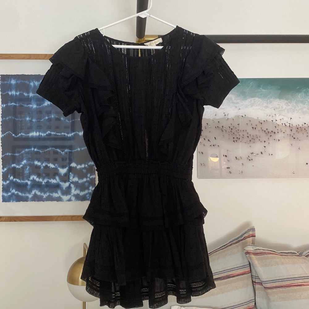 LoveShackFancy Black Natasha Dress